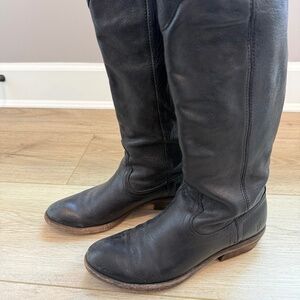 Frye Carson Lug Riding Boots Black